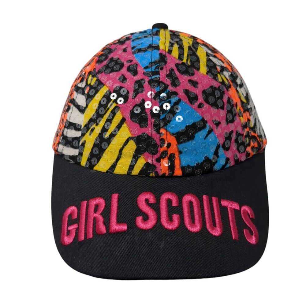 Girl Scouts Snapback Hat Multicolor OS Adjustable Embroidered Colorful Sequin
